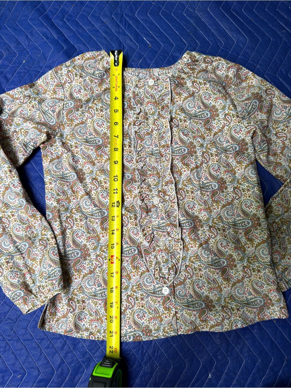 Girls' Paisley Button-Front Ruffle Blouse - Multicolor - Picture 5 of 5